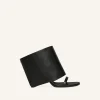 OBLIQUE WEDGED LEATHER MULES