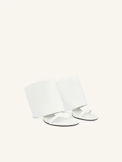 OBLIQUE WEDGED LEATHER MULES