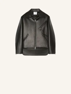 OVERSIZED LEATHER BIKER JACKET