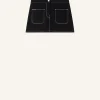2-POCKET TOPSTITCHED DENIM MINI SKIRT