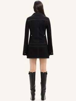 2-POCKET TOPSTITCHED DENIM MINI SKIRT