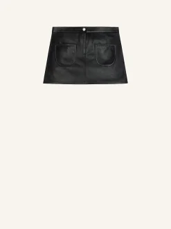 2-POCKET VINTAGE LEATHER MINI SKIRT