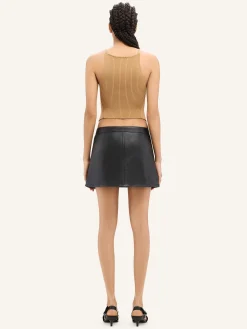 2-POCKET VINTAGE LEATHER MINI SKIRT
