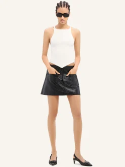 2-POCKET VINYL MINI SKIRT