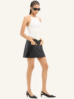 2-POCKET VINYL MINI SKIRT