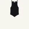 POINTY BUCKLE RIB KNIT TOP