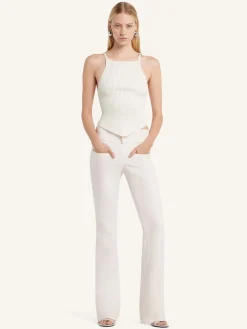 POINTY BUCKLE RIB KNIT TOP
