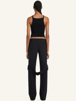 POINTY BUCKLE RIB KNIT TOP