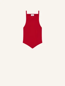 POINTY RIB KNIT TANK TOP