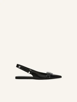 RACER VINYL SLINGBACK BALLERINAS
