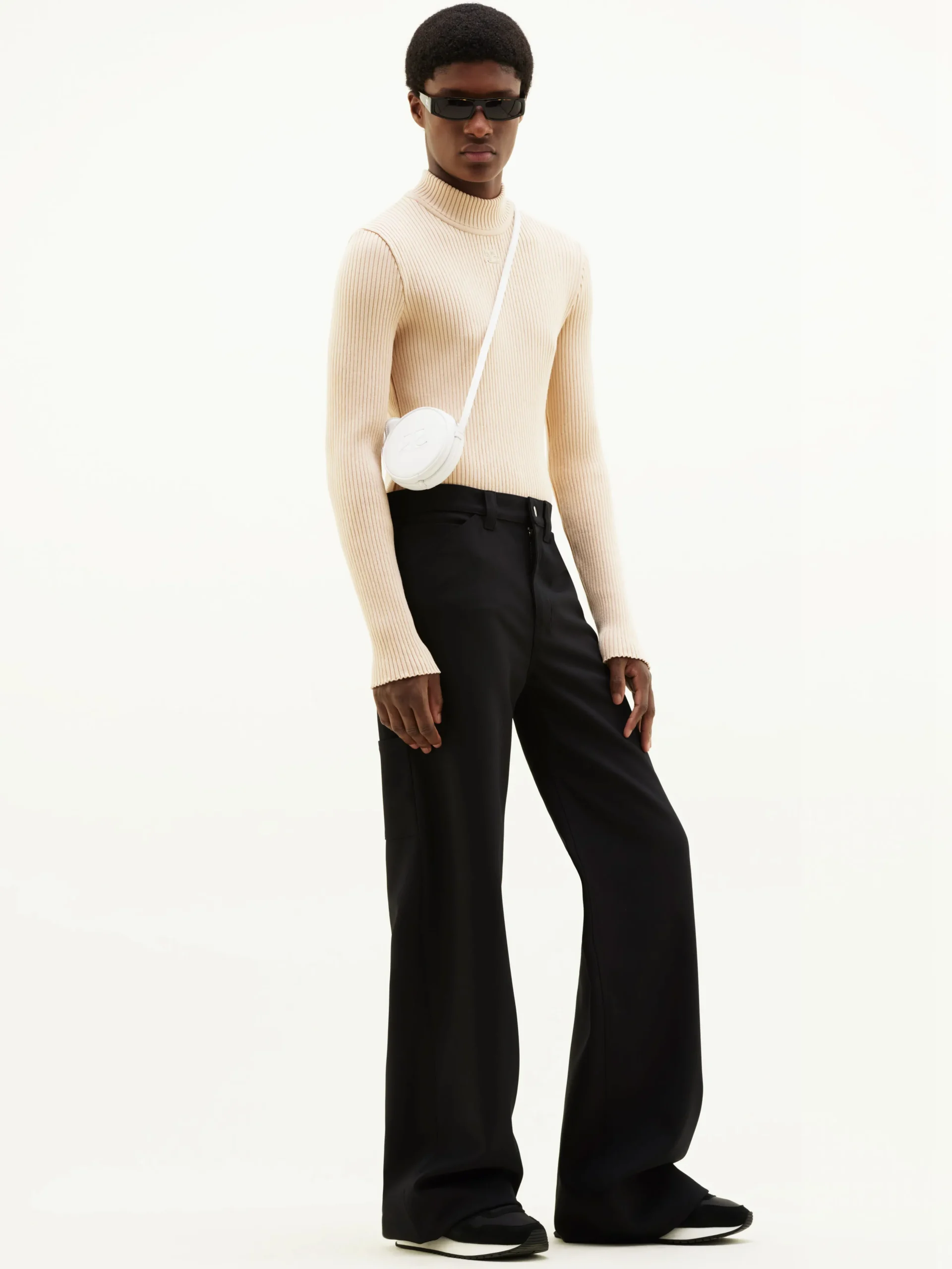 REEDITION RIB KNIT MOCKNECK SWEATER