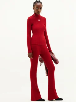 REEDITION RIB KNIT MOCKNECK SWEATER