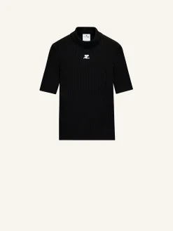 REEDITION SHORT SLEEVES RIB KNIT SWEATER