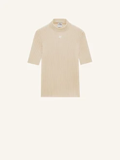 REEDITION SHORT SLEEVES RIB KNIT SWEATER