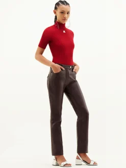 REEDITION SHORT SLEEVES RIB KNIT SWEATER