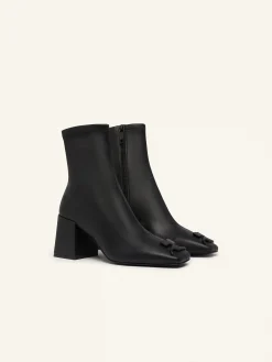 REEDITION STRETCH LEATHER EFFECT ANKLE BOOTS