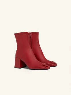 REEDITION STRETCH LEATHER EFFECT ANKLE BOOTS