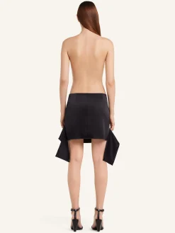 REVERSED BELT SATIN MINI SKIRT