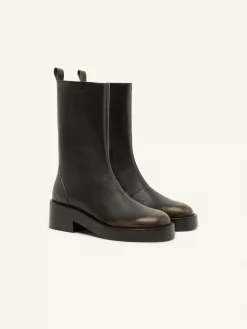 RIDER PATINATED LEATHER BOOTS