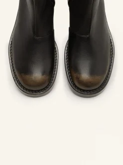 RIDER PATINATED LEATHER BOOTS