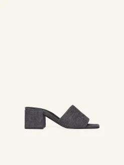 SHADOW DENIM HEELED MULES