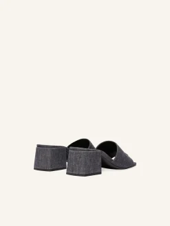 SHADOW DENIM HEELED MULES