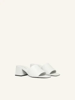 SHADOW LEATHER HEELED MULES
