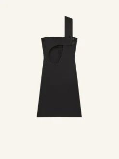 SHORT CUT-OUT SATIN DRESS