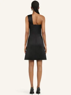 SHORT CUT-OUT SATIN DRESS