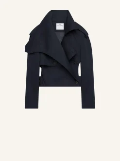 SHORT OBLIQUE TRENCH COAT
