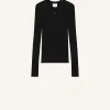 SHOULDER SNAPS RIB KNIT SWEATER