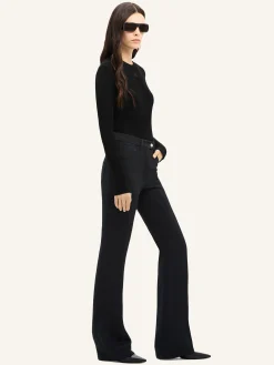 SHOULDER SNAPS RIB KNIT SWEATER
