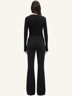 SHOULDER SNAPS RIB KNIT SWEATER