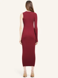 SLASH RIB KNIT LONG DRESS