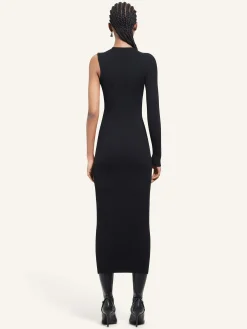 SLASH RIB KNIT LONG DRESS
