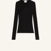 SLASH RIB KNIT TOP
