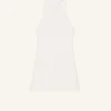SLEEVELESS TWILL A-LINE DRESS
