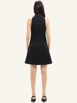 SLEEVELESS TWILL A-LINE DRESS
