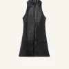 SLEEVELESS VINYL A-LINE DRESS