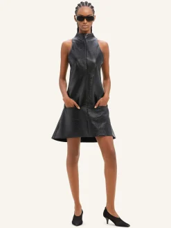 SLEEVELESS VINYL A-LINE DRESS
