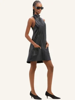 SLEEVELESS VINYL A-LINE DRESS
