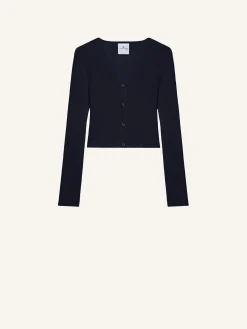 SOLAR CROPPED RIB CARDIGAN