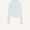 SOLAR LIGHT RIB MOCKNECK SWEATER