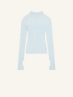 SOLAR LIGHT RIB MOCKNECK SWEATER