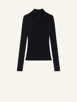 SOLAR LIGHT RIB MOCKNECK SWEATER