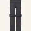 STRAP DENIM BOOTCUT PANTS