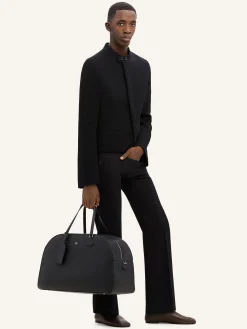 STUD GRAINED LEATHER WEEKENDER BAG