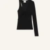TWIST ASYMMETRICAL JERSEY TOP