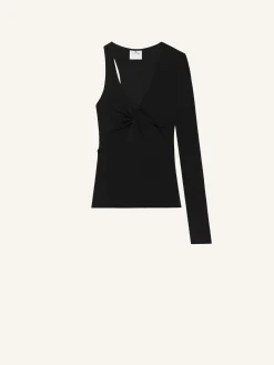 TWIST ASYMMETRICAL JERSEY TOP