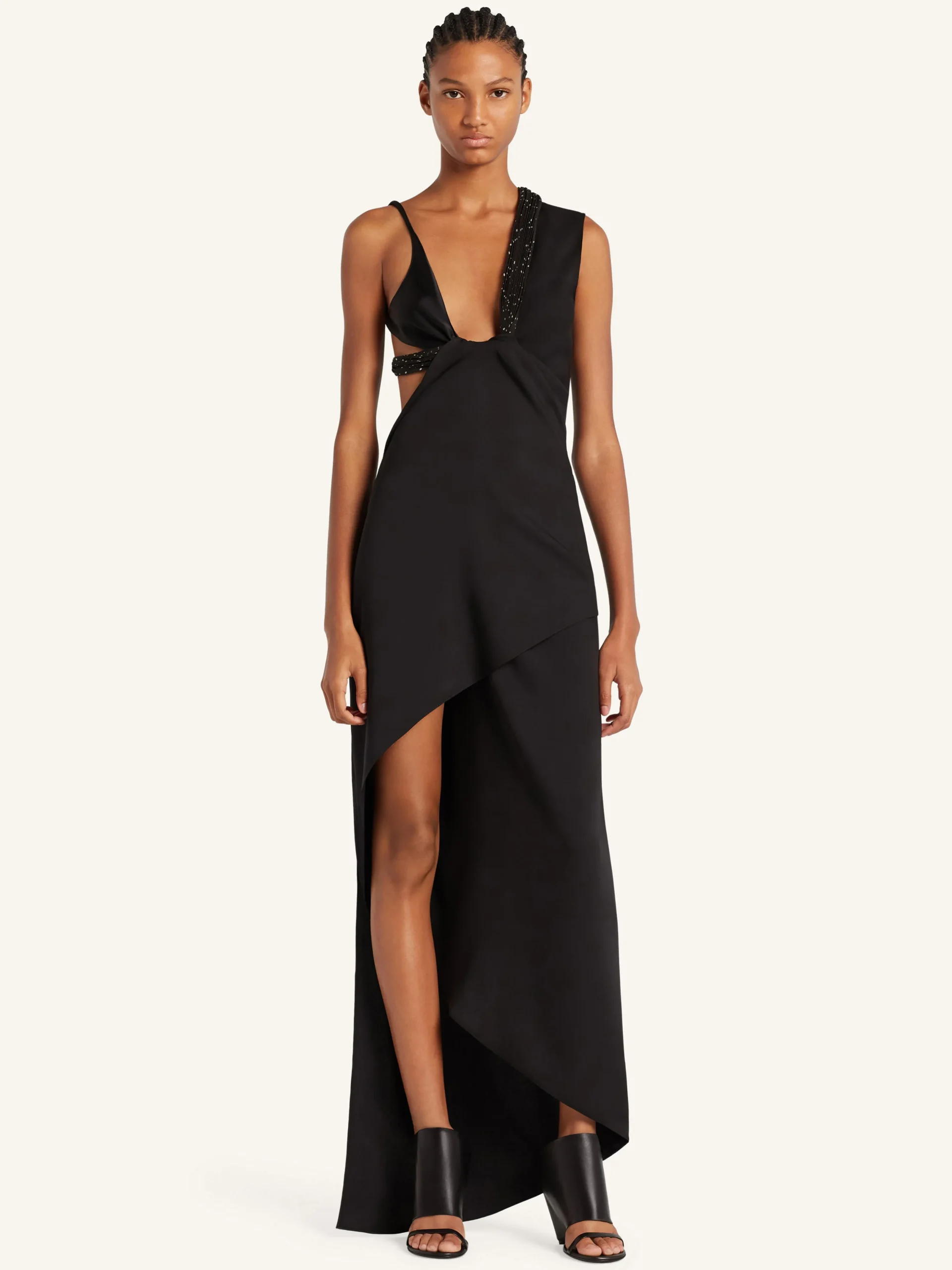 TWIST ASYMMETRICAL LONG DRESS